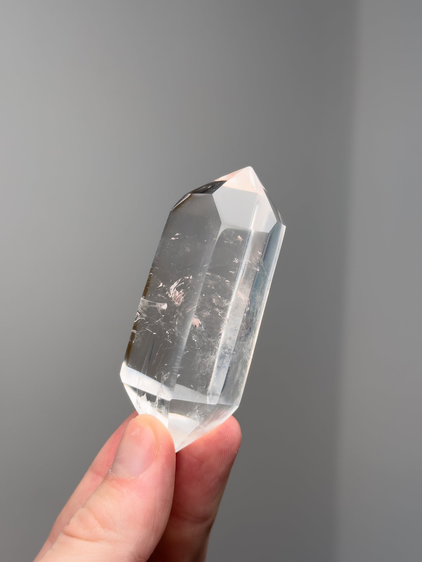 Clear quartz double terminated point