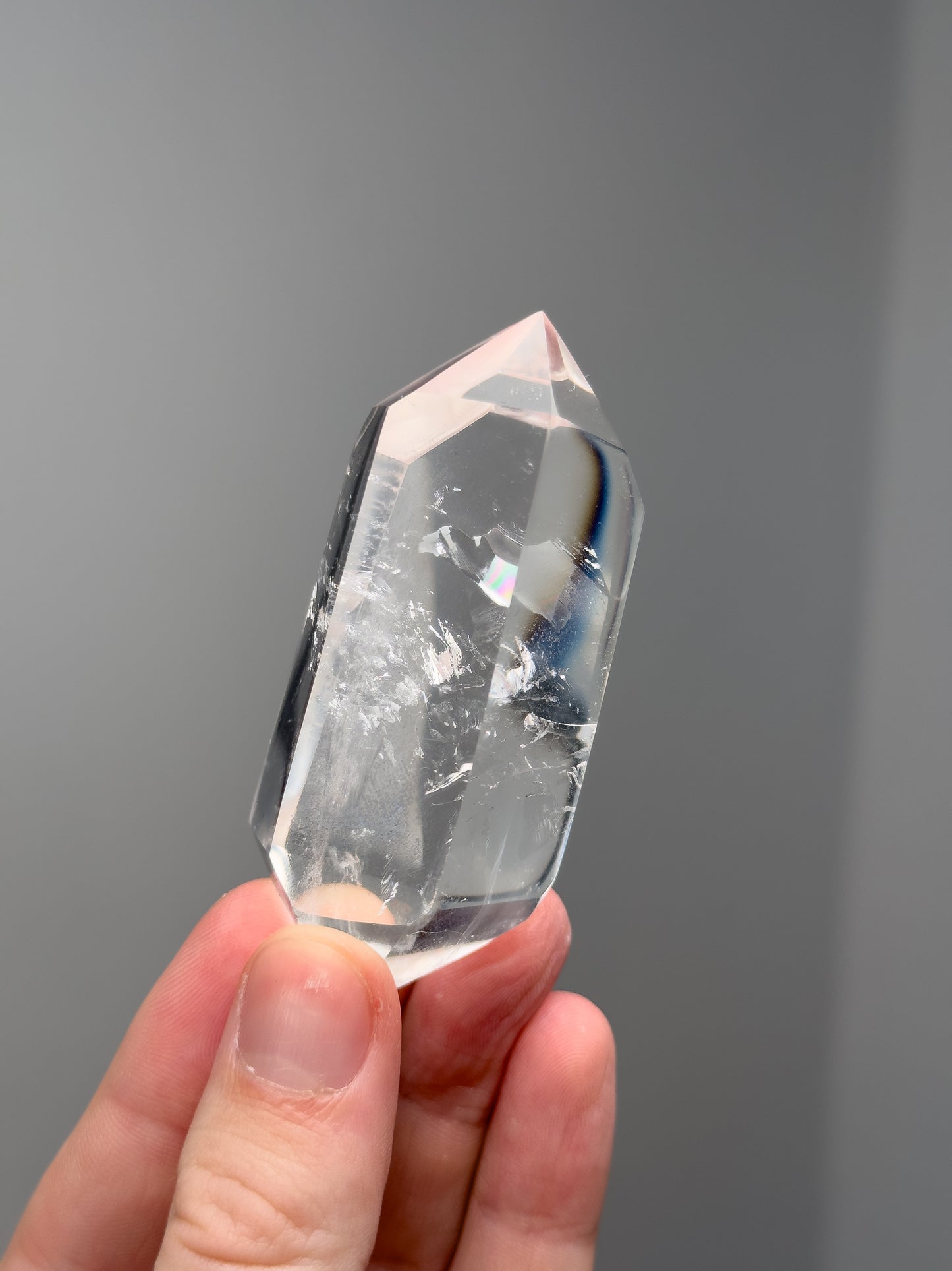 Clear quartz double terminated point