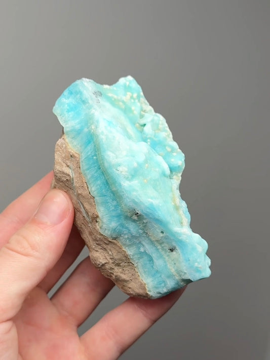 Raw blue aragonite