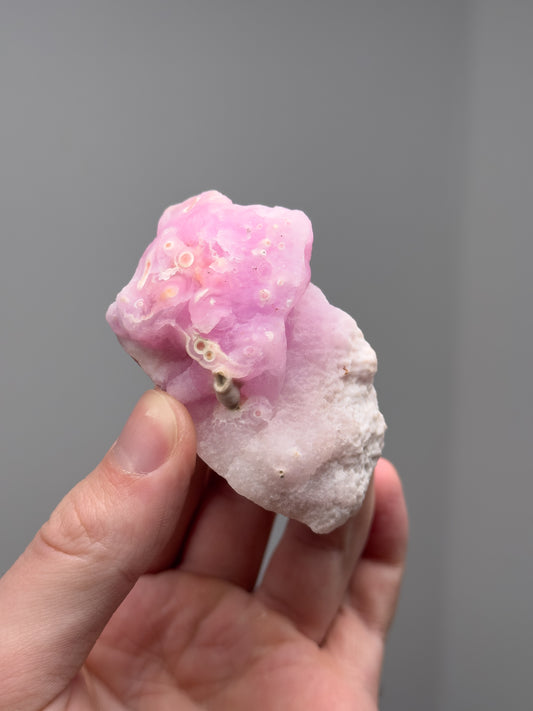 Raw pink aragonite